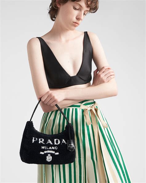 prada 're edition 2000 terry mini bag price|White/black Re.